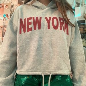 new york cropped sweatshirt